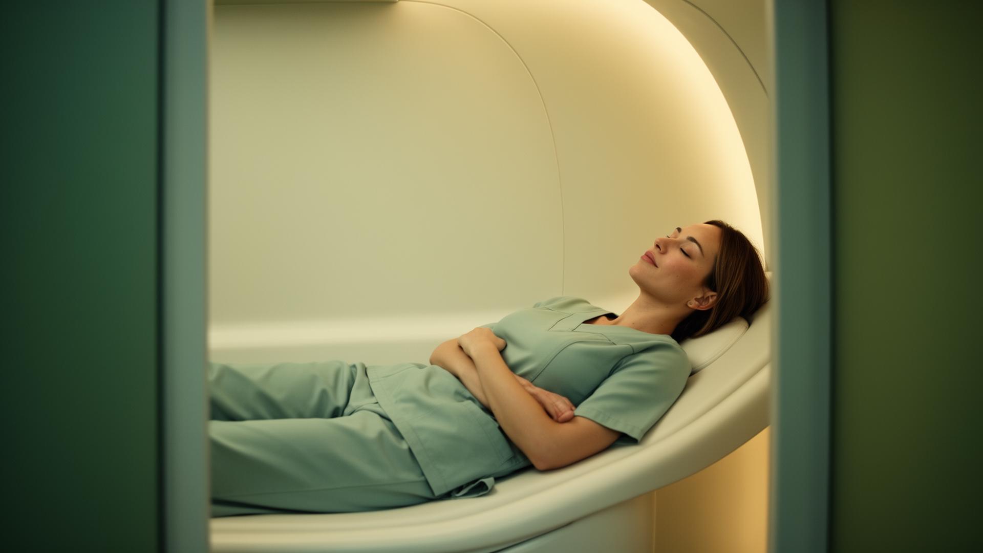 Healthcare worker resting inside a Serenity Pod